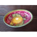 Hand-decorated Tuscan ceramic soap dish